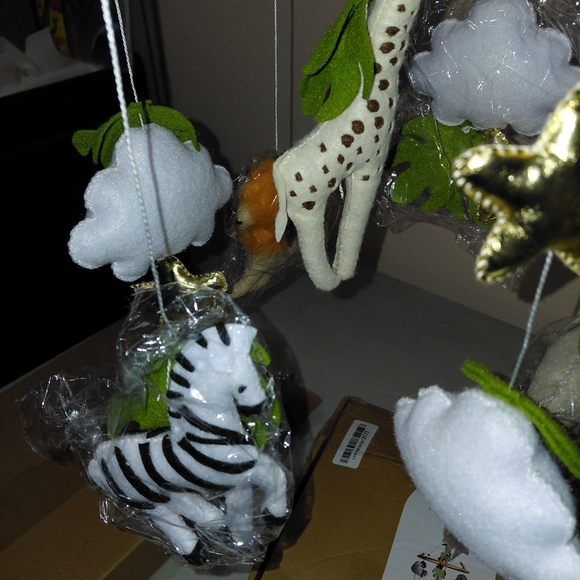 Safari Animal Baby Mobile with Clouds and Stars - Picture 3 of 7